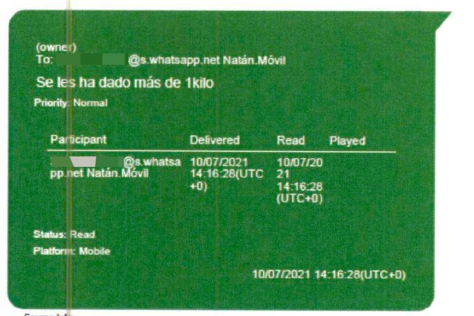 Captura del informe de la UCO