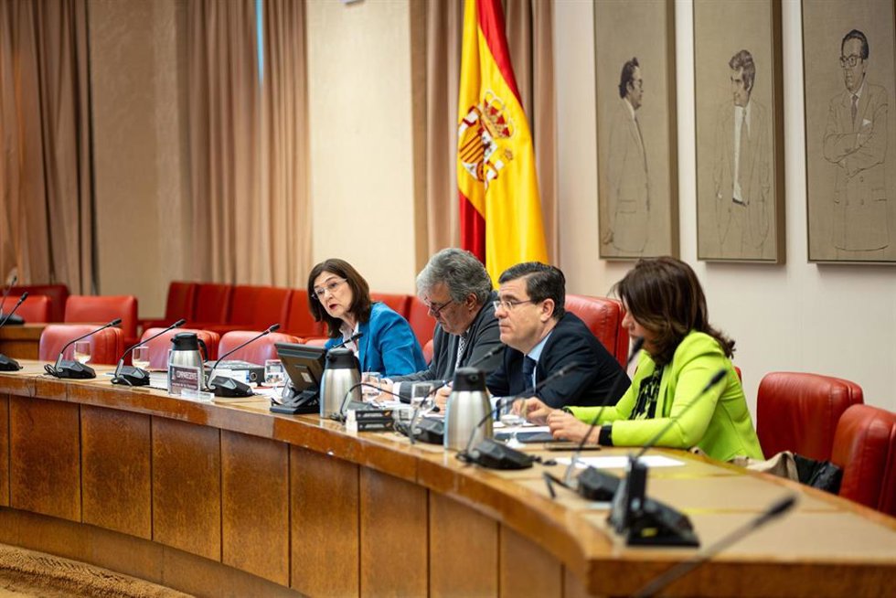 Archivo - La presidenta de la Comisión Nacional de los Mercados y la Competencia (CNMC), Cani Fernández (1i), comparece, en la Comisión de Economía, Comercio y Transformación Digital, en el Congreso de los Diputados, a 13 de mayo de 2025, en Madrid (Esp