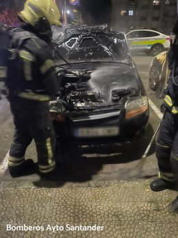 El vehículo calcinado