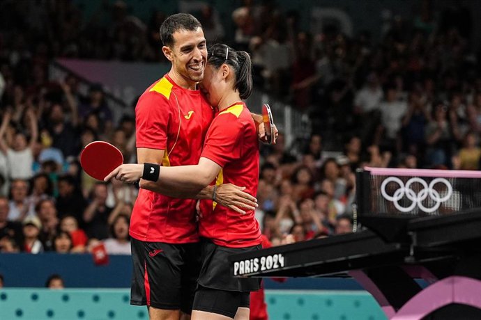 Archivo - Alvaro Robles y María Xiao durante los Juegos Olímpicos de París de 2024