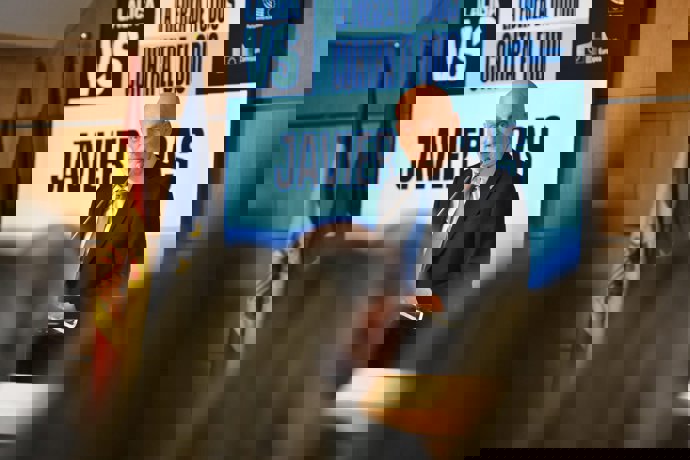 Javier Tebas, presidente de LaLiga, en la jornada 'La Fuerza de Todos contra el Odio'.