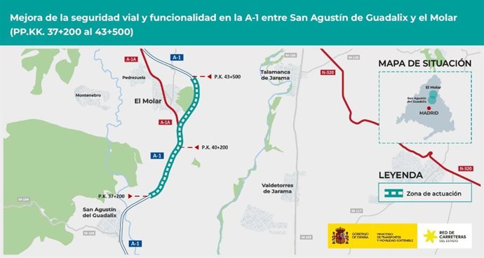 Archivo - Transportes licita la redacción del proyecto para aligerar el tráfico de la A-1 entre San Agustín de Guadalix y El Molar