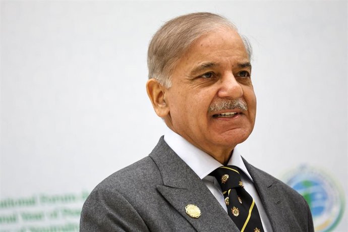 El primer ministro de Pakistán, Shehbaz Sharif, durante un foro internacional en Turkmenistán
