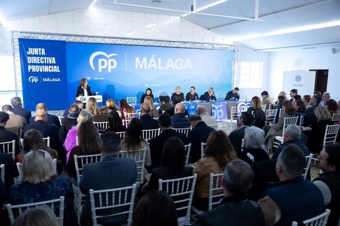 La presidenta del PP de Málaga tras la celebración de la Junta Directiva Provincial este viernes.