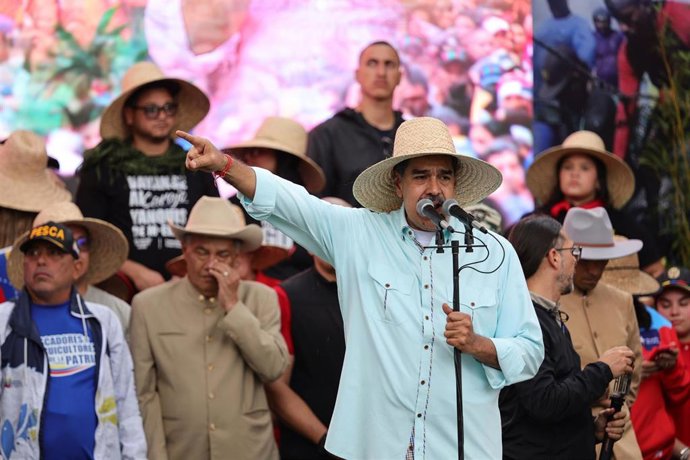 El presidente de Venezuela, Nicolas Maduro, en un discurso en Caracas.  