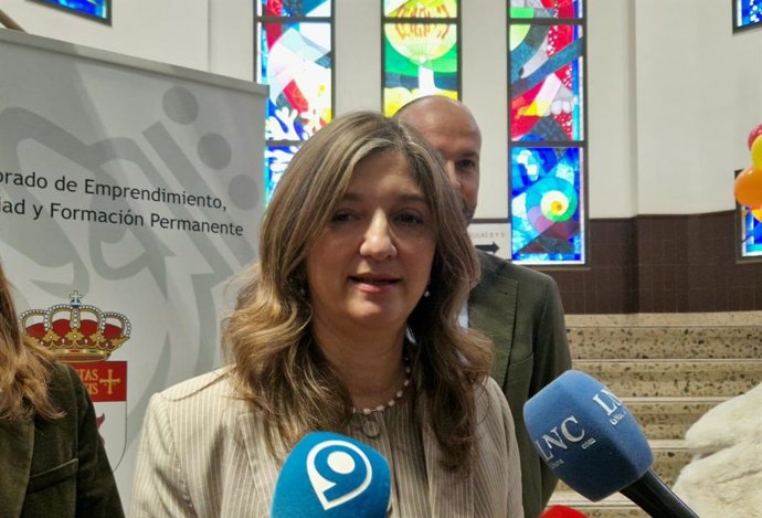 La rectora de la ULE, Nuria González, en el 'León Business Talent Social y Bio' que ha tenido lugar este viernes en la Facultad de Ciencias Biológicas y Ambientales.