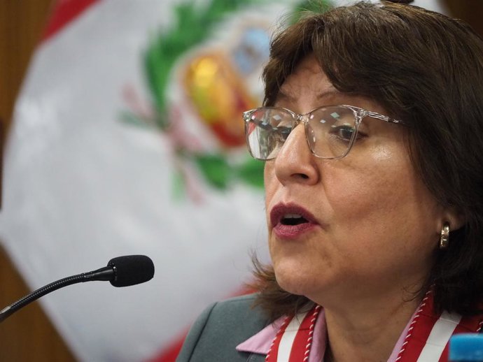 Archivo - Arquivo - 20 de março de 2025, Lima, Lima, Peru: Delia Espinoza Valenzuela, Procuradora Geral do Peru, dá uma coletiva de imprensa sobre os desafios enfrentados pelo Ministério Público no Peru, a luta contra a corrupção e casos emblemáticos, o p