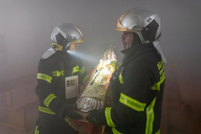 Un simulacro de incendio dentro del proyecto de las fichas de salvaguarda