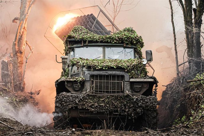 Imagen de archivo de un lanzacohetes ruso en Donetsk 