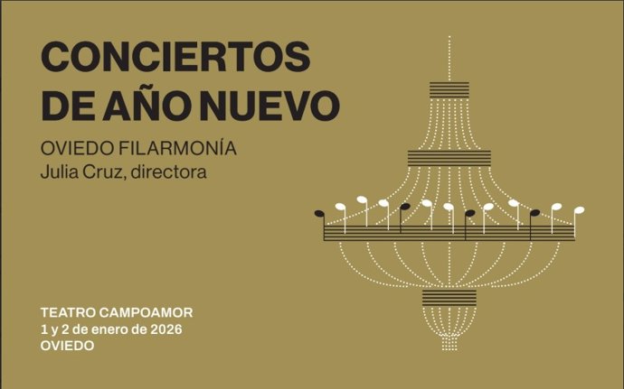 Cartel del concierto de año nuevo  en Oviedo 2026