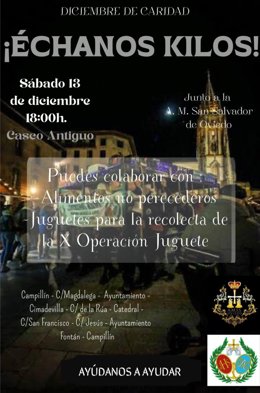 Cartel de la campaña 'échanos kilos', de la Hermandad de los Estudiantes.
