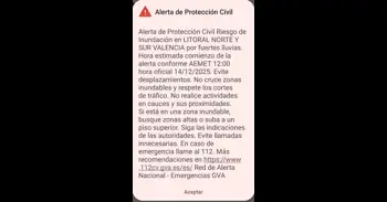 Emergencias envía un mensaje Es-Alert a los móviles ante la alerta roja por lluvias de este domingo