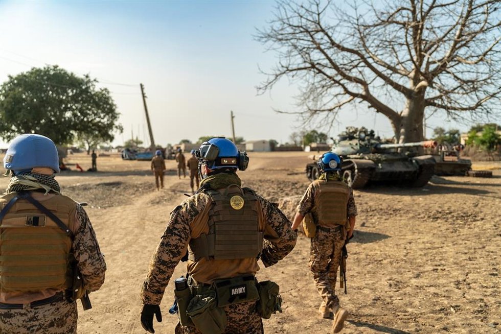 Archivo - Miembros de la Fuerza Interina de Seguridad de Naciones Unidas para Abyei (UNISFA)