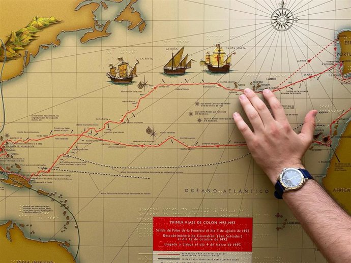 Archivo - Mapa del primer viaje de Colón a América