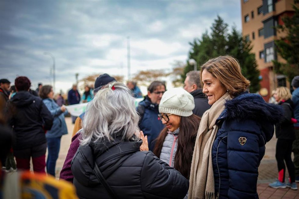 Reyes Maroto en la manifestación por el cierre de incineradora de Valdemingómez