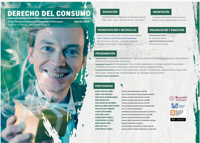 Cartel del curso ‘Experto en Derecho del Consumo’