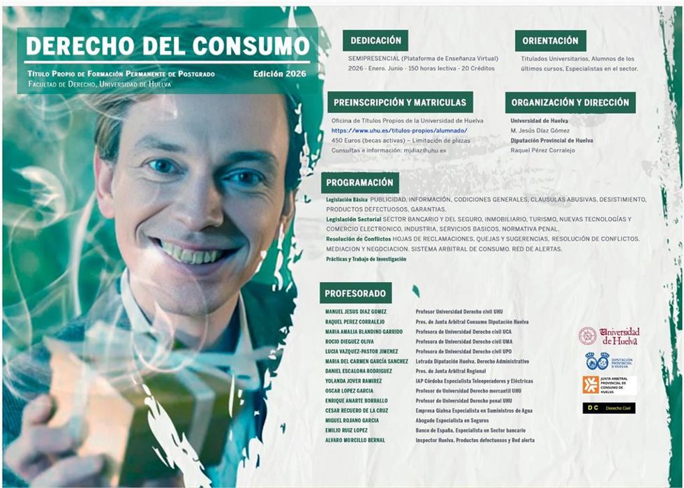 Cartel del curso Experto en Derecho del Consumo