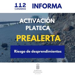 Activación del PLATECA en prealerta por desprendimientos