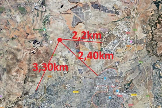 La ubicación de las "megaplantas" de biogás en Jaén.