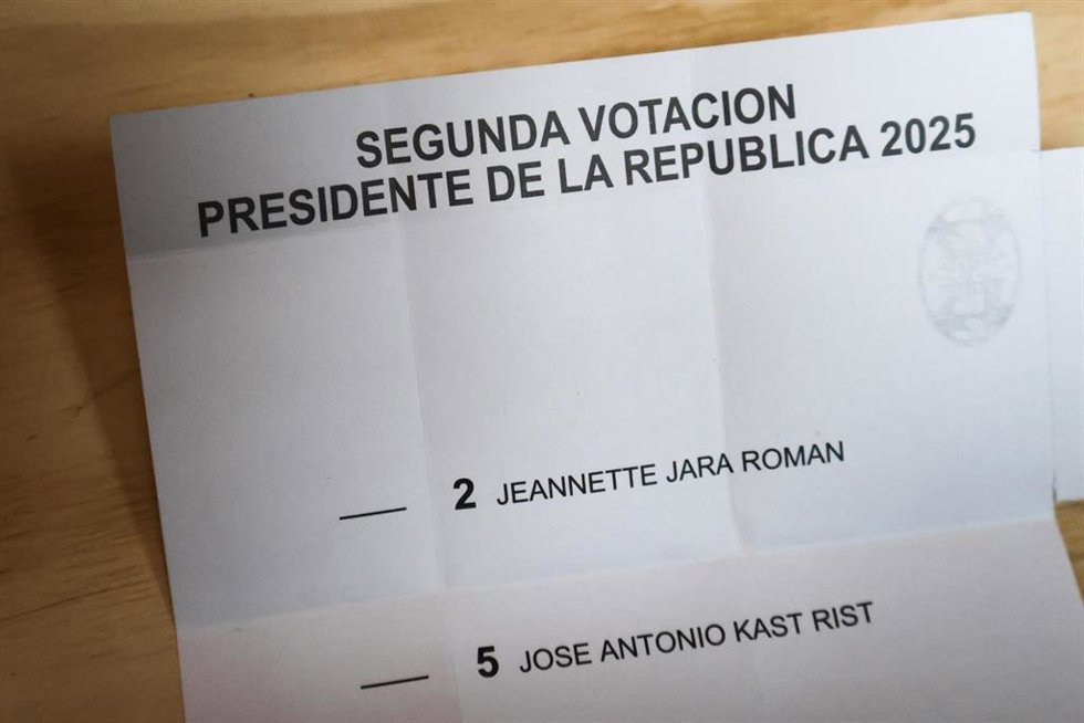 Papeleta para la segunda vuelta de las elecciones presidenciales de Chile