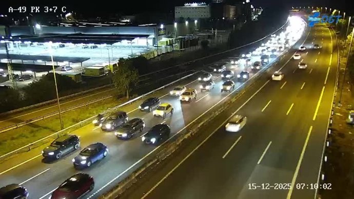 Situación de la entrada a Sevilla por la A-49.