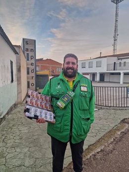 El vendedor de la ONCE Jonatan Lozada Paredes