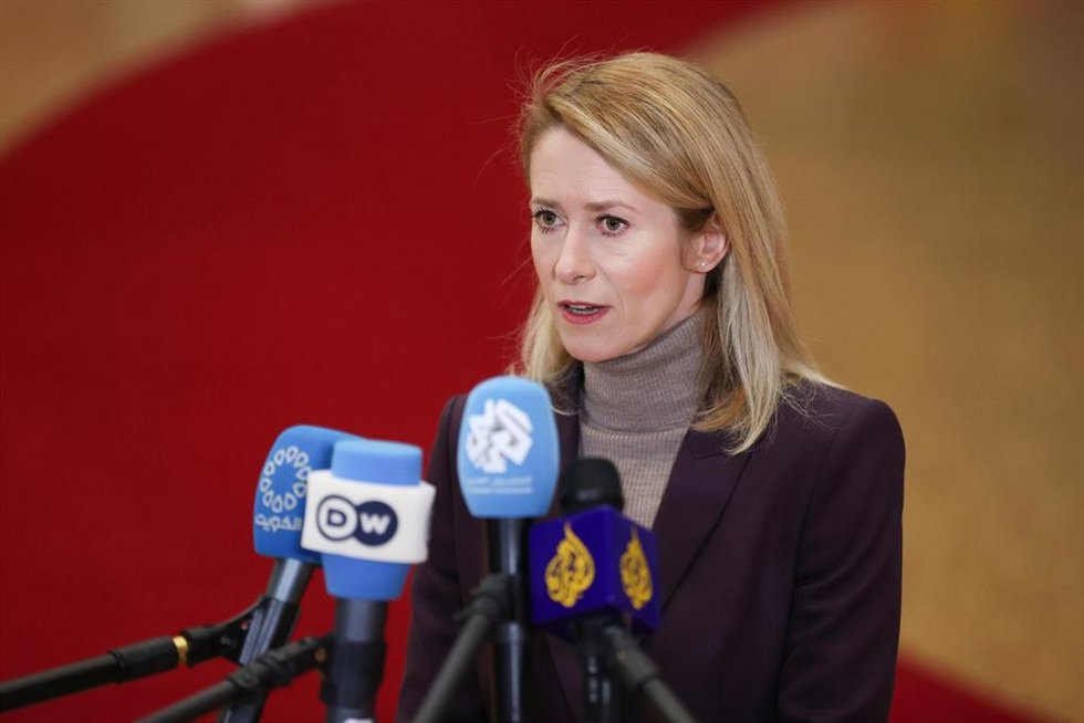 La Alta Representante de la Unión Europea para Política Exterior, Kaja Kallas, a su llegada a la reunión de Exteriores.