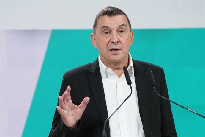 Archivo - El coordinador general de EH Bildu, Arnaldo Otegi, durante una rueda de prensa