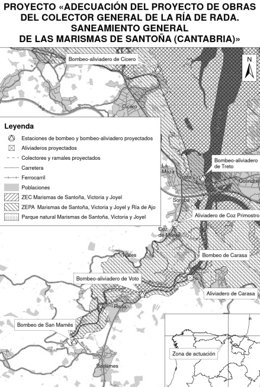 Proyecto de adecuación de las obras del colector general de la ría de Rada, del saneamiento de las Marismas de Santoña