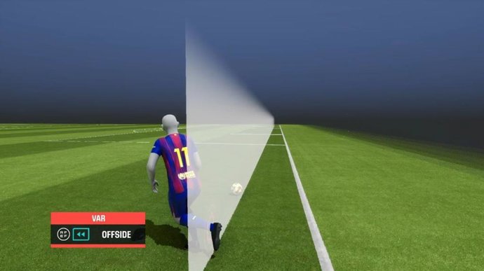 'Frame' del fuera de juego de Raphinha en el Barça-Osasuna de la jornada 16 de LaLiga EA Sports