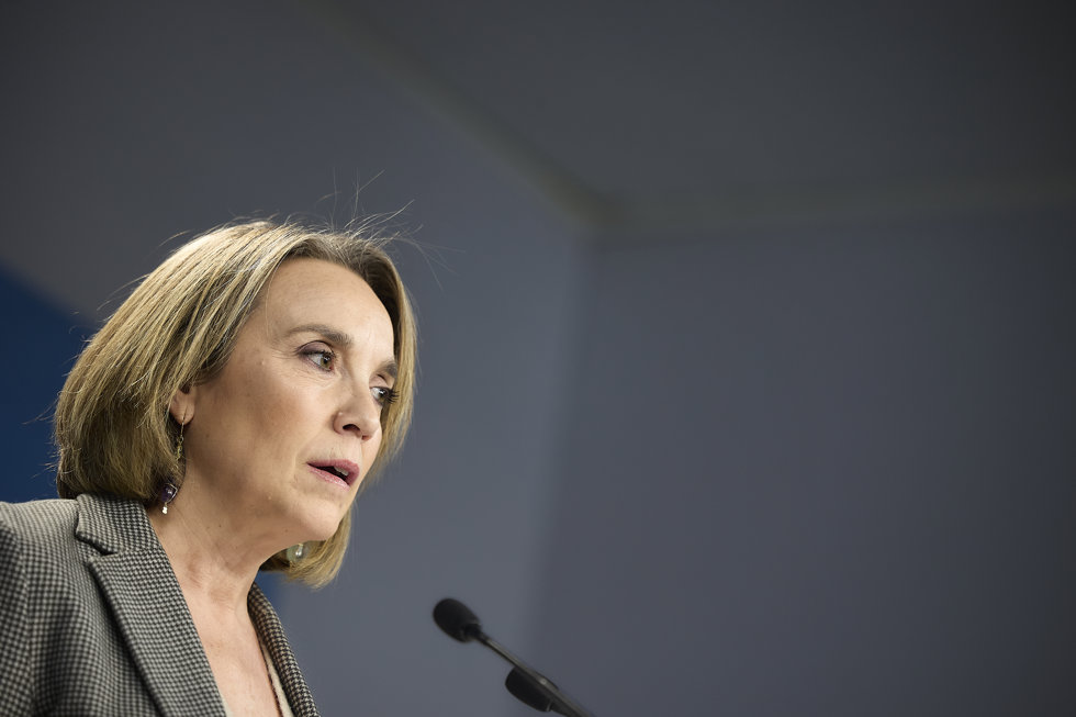 La vicesecretaria de Regeneración del Partido Popular, Cuca Gamarra, durante una rueda de prensa posterior a la reunión del Comité de Dirección del PP, en la sede del PP, a 15 de diciembre de 2025, en Madrid (España).