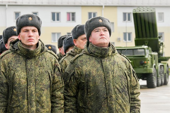 Imagen de archivo de varios militares rusos.