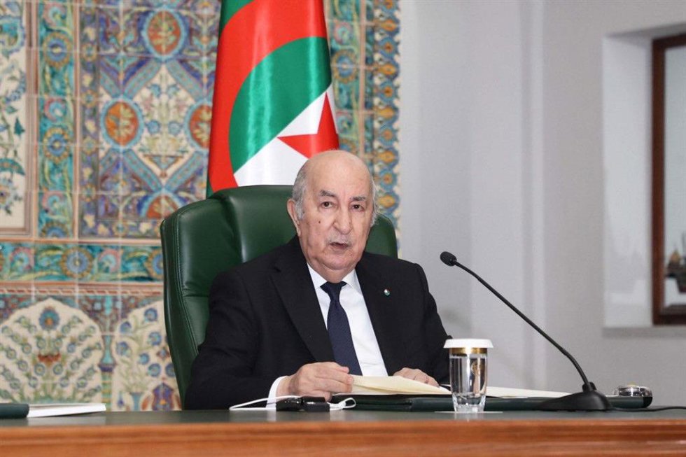 El presidente de Argelia, Abdelmayid Tebune, durante un acto oficial en Argel el 3 de diciembre de 2025 (archivo)