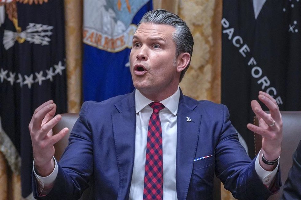 El secretario de Defensa de Estados Unidos, Pete Hegseth, durante una comparecencia en la Casa Blanca (archivo)