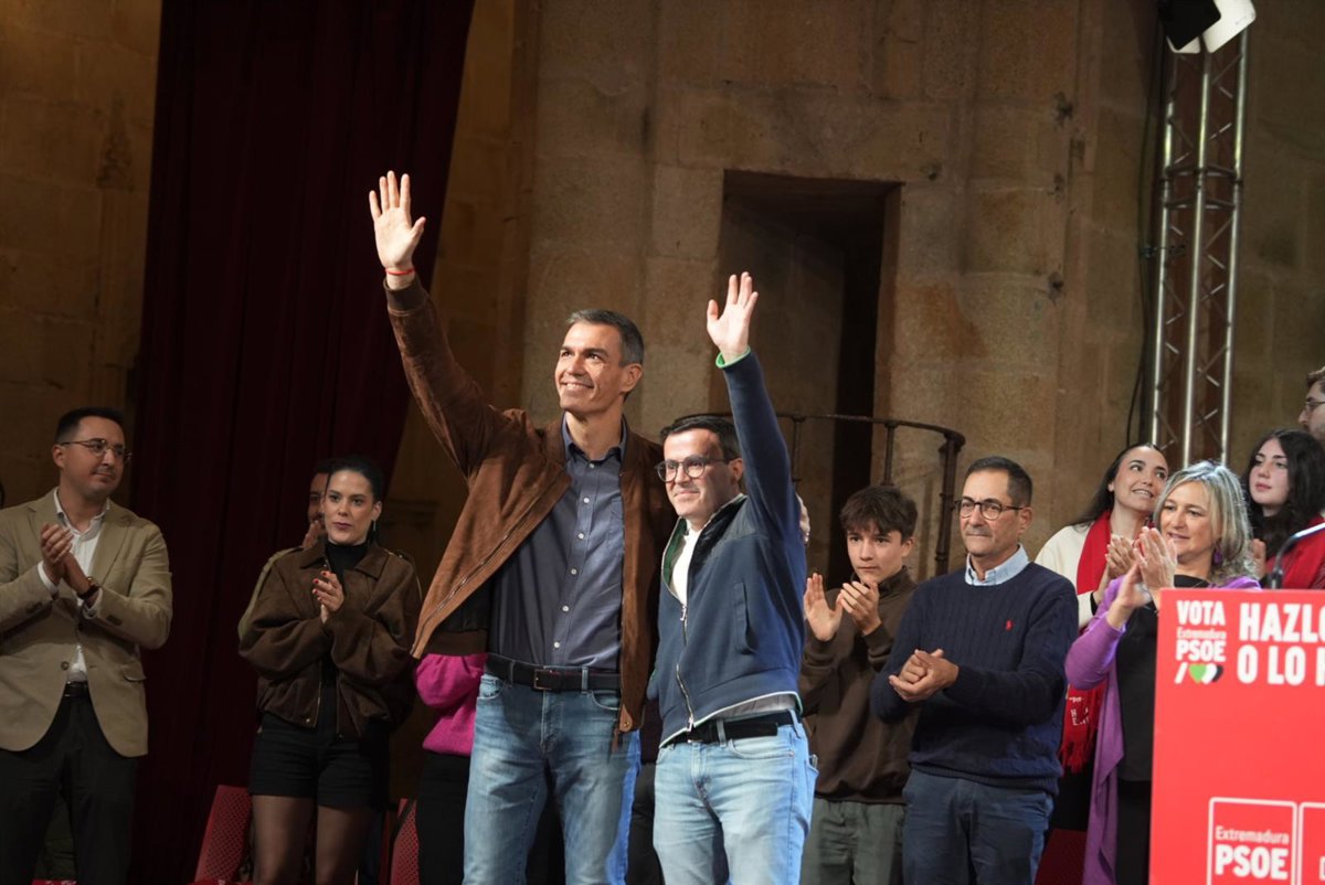 Pedro Sánchez cerrará la campaña electoral del 21D con Gallardo este viernes en Villanueva de la Serena