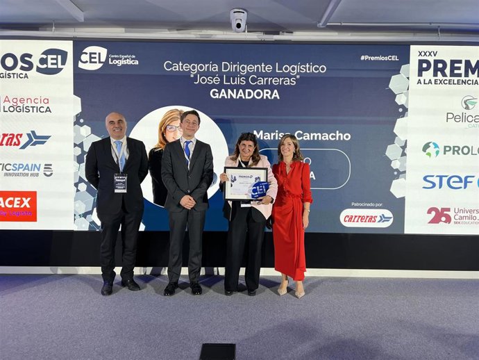 La CEO de Tipsa Marisa Camacho, premio CEL Dirigente Logístico 'José Luis Carreras'