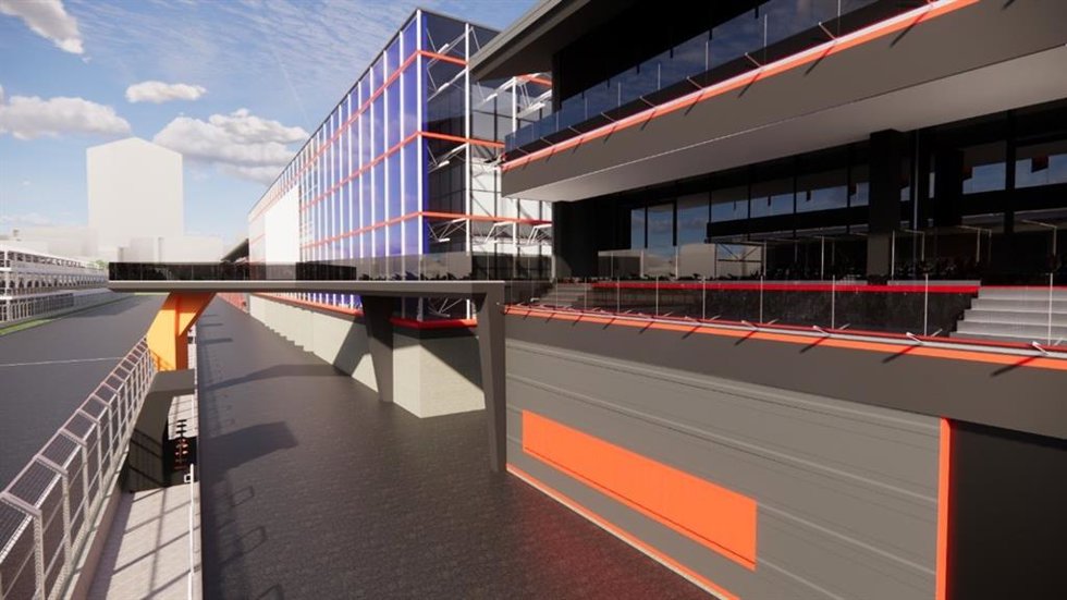 Obras del Pit Building del Gran Premio de España de Fórmula 1