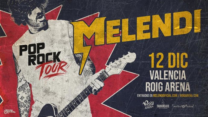 Cartell del concert de Melendi en el Roig Arena