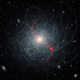 Recreación de una colisión de estrellas