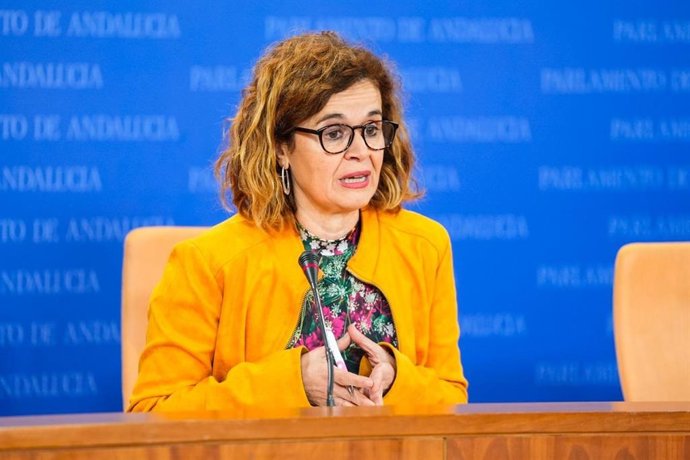 La diputada de Por Andalucía Esperanza Gómez, este martes en rueda de prensa.