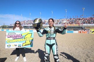 Archivo - La española María Herrera, campeona del mundo del Mundial Femenino de Motociclismo 2025