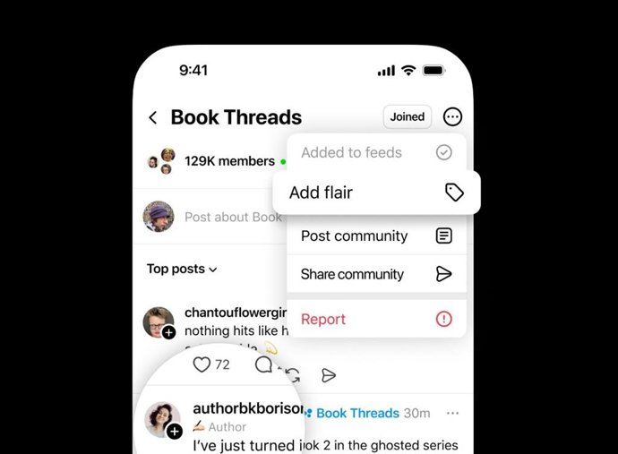 Novo recurso de tags de estilo no Threads.