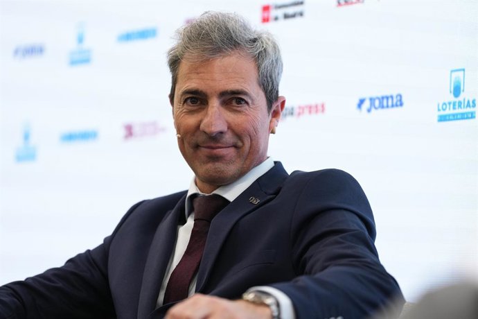 Jose Vicioso Soto during the Desayunos Deportivos Europa Press with Jose Vicioso Soto, President of the Royal Spanish Cycling Federation; Alejandro Valverde, national coach of elite men's road cycling team in Spain; Gema Pascual, Spanish women's national 