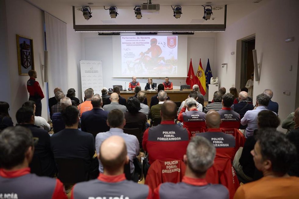 Imagen de la jornada organizada con motivo del 35 aniversario de la Brigada de Protección de Medio Ambiente de la Policía Foral