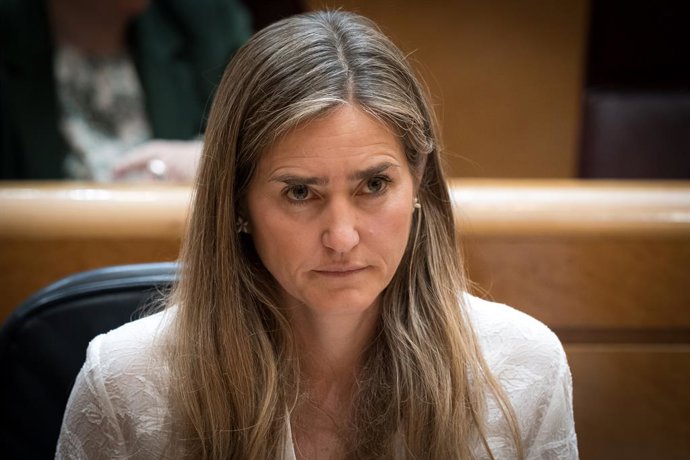 Archivo - Arxiu - La vicepresidenta tercera i ministra per a la Transició Ecològica i el Repte Demogràfic, Sara Aagesen, durant una sessió plenària en el Senat, a 21 de maig del 2025, a Madrid (Espanya). 