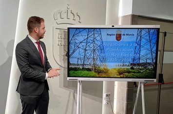 El director general de Industria, Energía y Minas, Federico Miralles, durante la explicación de las alegaciones a la propuesta del Ministerio sobre la planificación de la Red Eléctrica