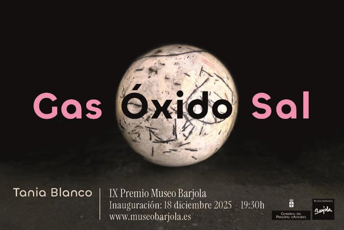 Invitación del Museo Barjola, de Gijón, a la inauguración de la instalación 'Gas, óxido, sal', de Tania Blanco, Premio Museo Barjola.