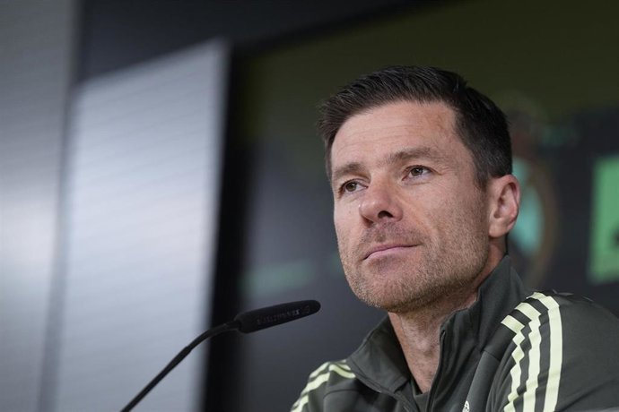 El entrenador del Real Madrid, Xabi Alonso, en rueda de prensa. 
