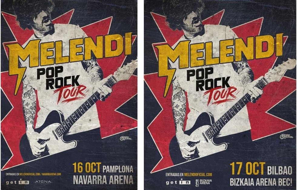 Cartel de la gira de Melendi Pop Rock Tour