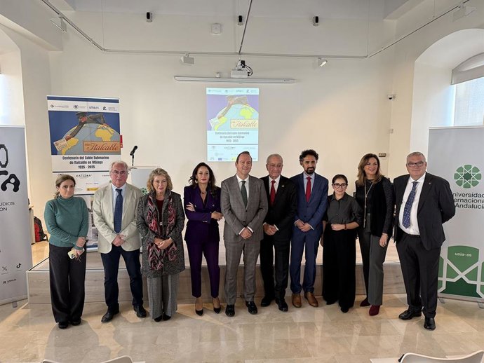 Acto de celebración del centenario del cable submarino de Italcable de Málaga.